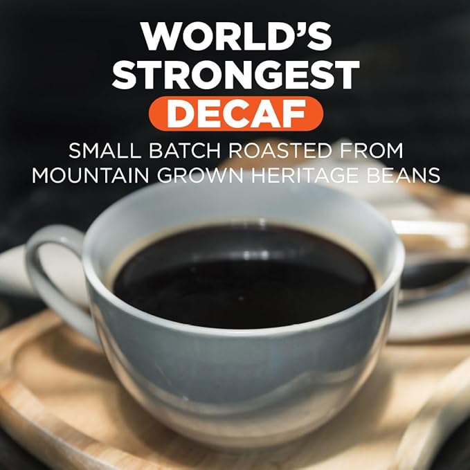 Maud's World's Strongest Decaf Coffee Pods, 200 ct, Decaffeinated Dark Roast Coffee in Recyclable Single Serve Pods – 100% Arabica Coffee, Compatible with Keurig K Cups Maker