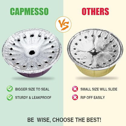 CAPMESSO Aluminum Foils Lids to Reuse Vertuoline Capsules Coffee Pods Compatible with Nespresso VertuoLine Machine 64mm(100/package)
