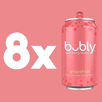 bubly Sparkling Water, Grapefruit, Zero Sugar & Zero Calories, Seltzer Water, 12 Fl Oz Cans (Pack of 8)