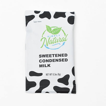 Simply Natural Sweetened Condensed Milk Creamer Single-Serve 9 grams sachet, All Natural Coffee/Tea Creamer (70 sachets bag, Milk flavor)