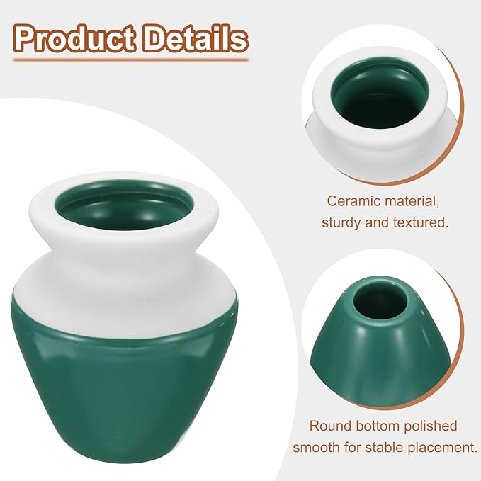 HARFINGTON Ceramic Chasen Stand 73mm Matcha Whisk Holder Teas Set Whisks Stand Traditional Matcha Tea Chasen Holder Tea Set Accessories for Tea Tasting, Dark Green