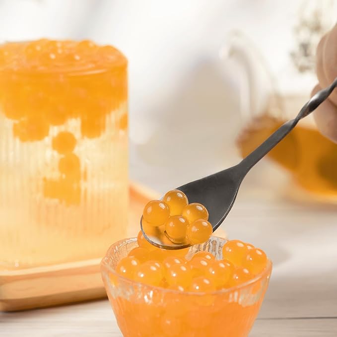 Tea Zone [1 Pound] Peach Popping Pearls, Bursting Pearls for Teas, Shakes, Smoothies, Dessert Toppings