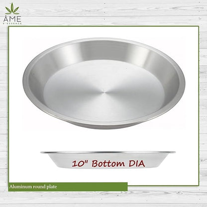 AME D'ESSENCE (1PC-10) Aluminum Pie Pan Commercial Grade Round Pie Plate Size 10" x 1mm Thick