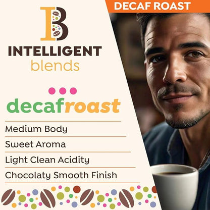 Intelligent Blends Decaf Dark Roast Coffee Pods, 100 ct, Recyclable Single Serve Pods – 100% Arabica Coffee, Compatible with Keurig K Cups Maker