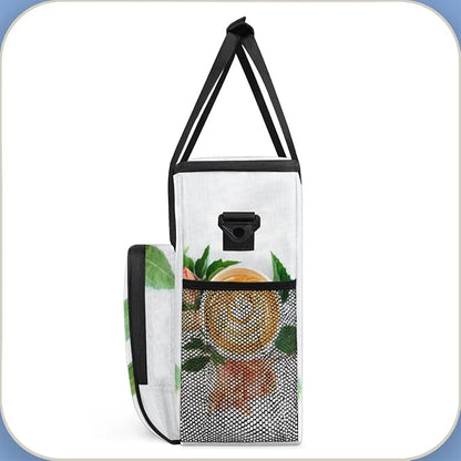 coffee beans cup flower Coffee Maker Carring Bag Travel Carrying Storage Tote Bag Compatible with Keurig K-Mini or K-Mini Plus Portable Single Serve Coffee Brewer Case with Pockets for K-cup Pods