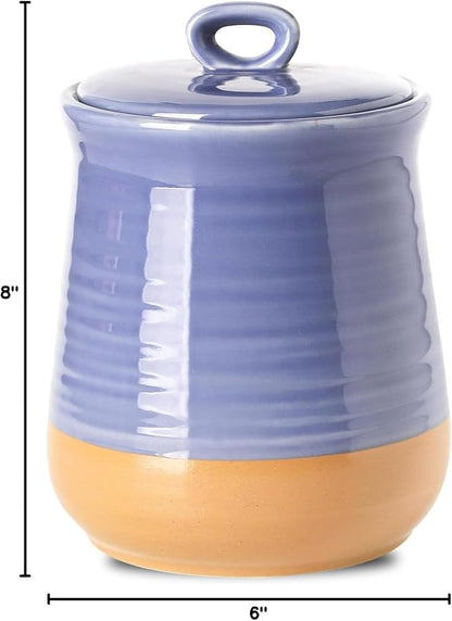Hasense Food Storage Jar, Ceramic Kitchen Canister with Airtight Lid, 75 FL OZ Food Storage Containers, Candy Jar for Coffee, Sugar, Tea, Flour and More, Wedding Gift, Purple