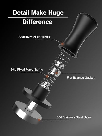 Espresso Tamper, 51mm Barista Coffee Tamper with Spring Loaded for Coffee Machine Portafilter,Stainless Steel