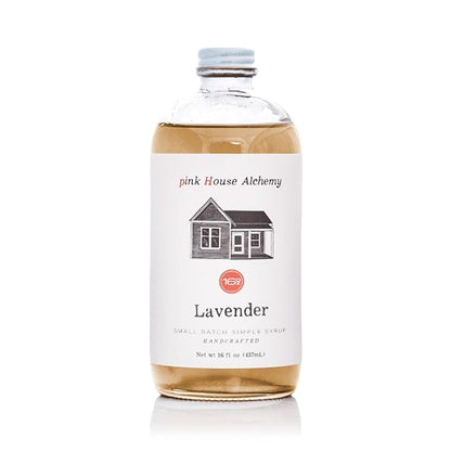 Pink House Alchemy Lavender Simple Syrup – 16oz Bottle – Handcrafted All-Natural Mixer for Coffee, Cocktails, Soda, Lemonade, Tea & Baking – Gluten-Free, Non-GMO, Vegan, Small Batch (LAV 1)