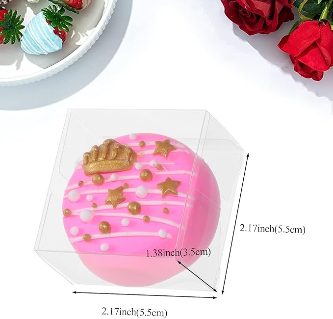JCXGRVCK 150Pack 2.17x2.17x1.38 Inch Single Macaron Boxes Gift Boxes for Treat,Chocolate Covered Ore,Brownie,Candy,Wedding Bridal Shower Birthday Party Favor