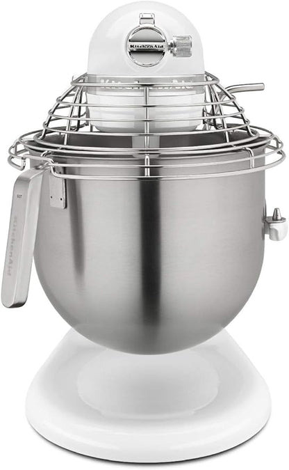 KitchenAid KSMC895WH 8-Quart Commercial Countertop Mixer with Bowl-Guard, 10-Speed, Gear-Driven, White