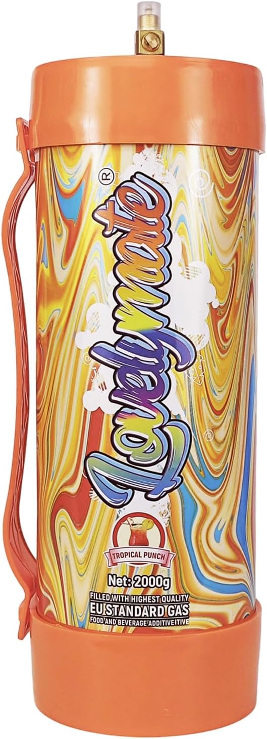 Whipped Cream Charger Tank 3.3L 2000G Whip Cream Charger Cylinder Food Grade Flavored (Tips Included) (8, Tropical Punch)