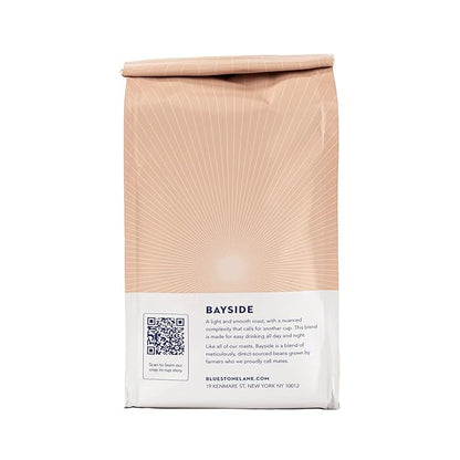 Bluestone Lane Coffee Beans, Bayside Blonde Light Roast, Whole Bean, 12 Ounce Bag