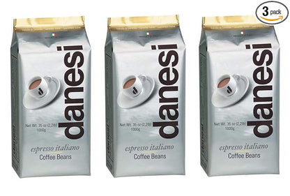Danesi Caffe Italian Whole Coffee Beans - Espresso Coffee Beans and Medium Roast Whole Bean - Perfect for Espresso Machines, French Press, and Home Brewing - Gold (6.6 lb)