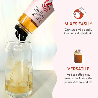 Peppermint Agave Simple Syrup for Coffee, Cocktails, Matcha - Sweetened with Agave Nectar - Infused with Real Peppermint Leaf - 13.5 oz