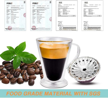 CAPMESSO Aluminum Foils Lids to Reuse Vertuoline Capsules Coffee Pods Compatible with Nespresso VertuoLine Machine 64mm(200/package)