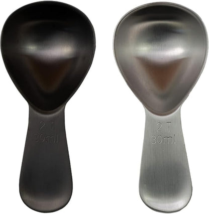 Coffee Scoop 2 Tbsp – Brushed Black, Stainless Steel – Precise Measuring Spoon for Coffee, Tea & More – Ergonomically Balanced Handle – Fits Inside Airscape® Canisters