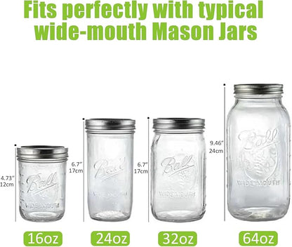 Artcome 5-Pack Glass Fermentation Weights with Easy Grip Handle and Unique Texture Design for Large Wide Mouth Mason Jars