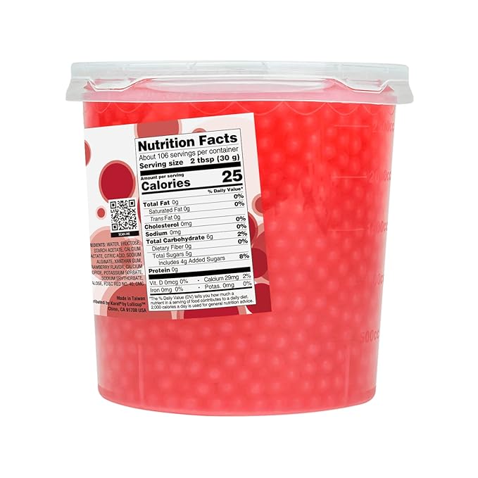 Tea Zone [7 Pounds] Strawberry Popping Pearls for Boba Tea Beverages, Sweets, Ice Cream Topping | B2053