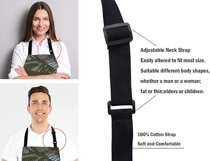 Pacific Sunrise At Lanikai Beach Adjustable Bib Apron, Hawaii Colorful Sky Wavy Cooking Kitchen Apron for Men Women