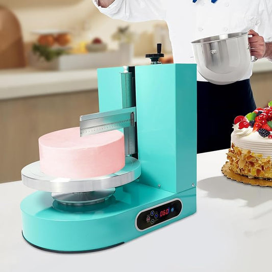 Cake Decorating Coating Machine Automatic Cake Cream Spreading Coating Filling Machine Birthday Cake Cream Smoother Bread Cream Spreading Machine Suitable for 4-12 In Round Cake (Green)