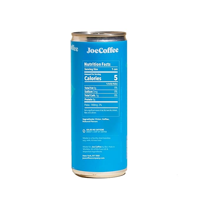 Joe Coffee Company - Black Cold Brew Ready-to-Drink Specialty Coffee Cans (Pack of 12) | NYC Roaster, Rainfoest Alliance Certified, Kosher, Climate-Friendly