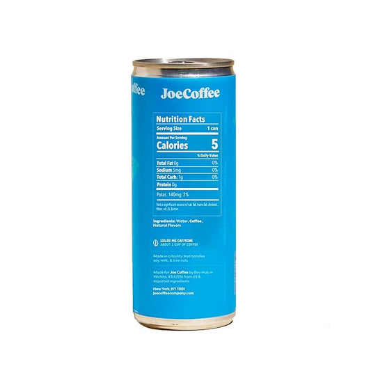 Joe Coffee Company - Black Cold Brew Ready-to-Drink Specialty Coffee Cans (Pack of 12) | NYC Roaster, Rainfoest Alliance Certified, Kosher, Climate-Friendly
