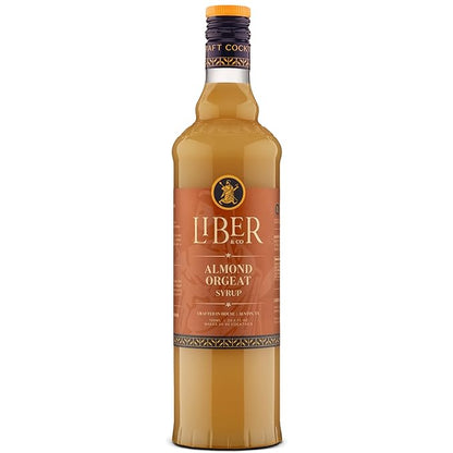 Liber & Co. Almond Orgeat Syrup (25.36 oz) - Craft Cocktail Mixer Made with California Almonds & Orange Blossom Water - Makes 34-50 Cocktails - Essential for Authentic Mai Tais, Tiki Drinks, and Coffee