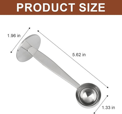DFD 2-Inch-1 Coffee Scoops, 304 Stainless Steel Tablespoon Measure Spoon with Pressed Bottom for Coffee Bean Press Coffee Grinding Pressing（Silver15 ml）