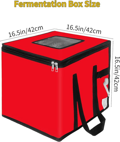 Foldable Proofing Box With Heater, 74l Large Bread Proofer with Temperature and Timer Controller, Zippered Sourdough Warmer for Bread, Pizza and Yoghurt Making,16.5 * 16.5 * 16.5in