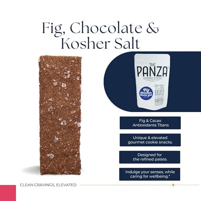 The Panza Fig Chocolate Kosher Salt Gourmet Cookie Snack Thin & Crispy | Organic, Non-GMO, 100% Natural Ingredients | Mini Pouch 0.7 oz