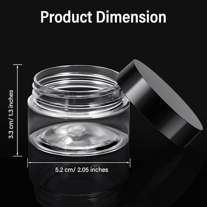 Patelai 4 Pieces Round Wide-mouth Leak Proof Plastic Container Jars with Lids for Travel Storage Makeup Beauty Products Face Creams Oils Salves Ointments DIY Making(1 Ounce,Black)