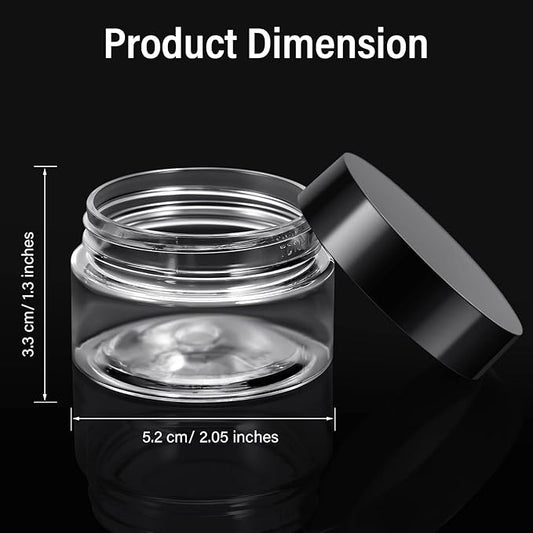 Patelai 4 Pieces Round Wide-mouth Leak Proof Plastic Container Jars with Lids for Travel Storage Makeup Beauty Products Face Creams Oils Salves Ointments DIY Making(1 Ounce,Black)