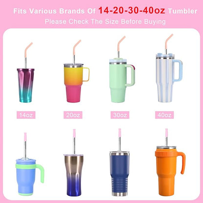 Quality Upgraded 9In Medical Grade 316 Stainless Steel Straws Set 1 PCS with 3 Silicone Accessories, 1 Straw Brush, 1 Storage Case, BPA Free, Eco-Friendly Metal Straws Reusable
