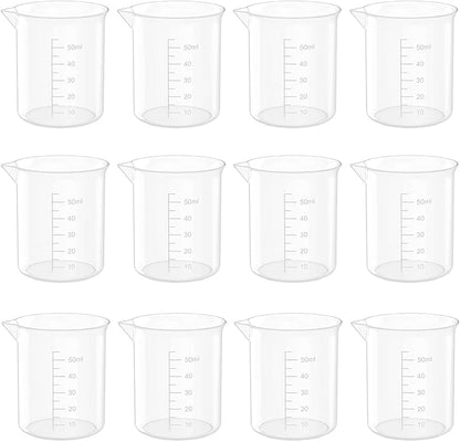 17 Oz Transparent Lab Measuring Cup, 500ml Plastic Beaker Cups, for Science Experiment, Liquid Measuring, 12 Pcs
