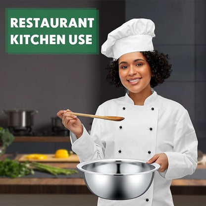 Pinkunn Set of 12 Stainless Steel Mixing Bowls, Nesting Metal Prep Salad Bowl Bulk Kitchen Large Reusable Baking Food Container for Hotel Restaurant Home Cooking, Silver(10.2 x 3.26 Inch)