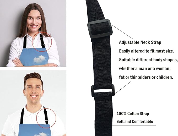 Funny Cats Adjustable Bib Apron, The two brave cats are drifting in the steel Cooking Kitchen Apron for Men Women