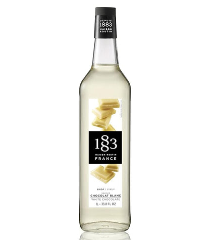 1883 White Chocolate Syrup for Drinks, Made in France, 1 Liter Glass Bottle