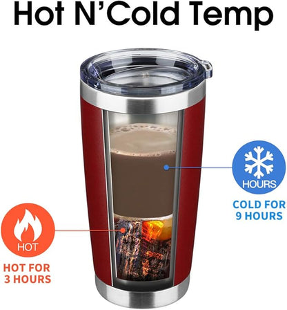 20oz Tumbler Bulk Stainless Steel Vacuum Insulated Tumblers with Lid Double Wall Travel Mug, Durable Powder Coated Coffee Cup, Suitable for Ice Drinks and Hot Beverage (Red 6pack)