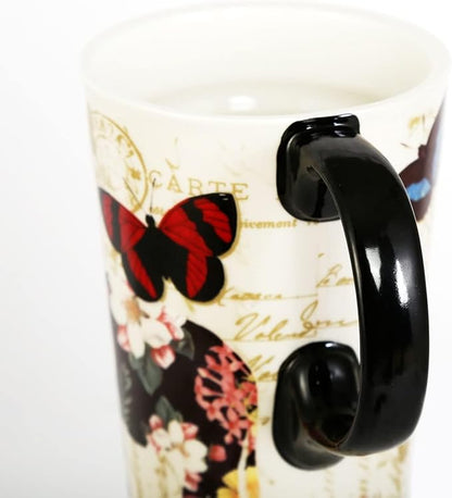 Topadorn Ceramic Travel Mug 17 oz. Coffee Latte Cup with Sealed Lid and Gift Box, Perfect for Coffee and Tea, 2 pack