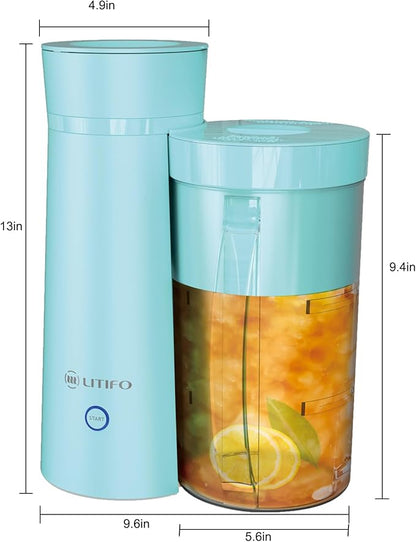 LITIFO Iced Tea Maker and Iced Coffee Maker Brewing System with 2-quart Pitcher, Perfect For Fruit Infused Tea, Lemonade, Flavored Water (Light Green)