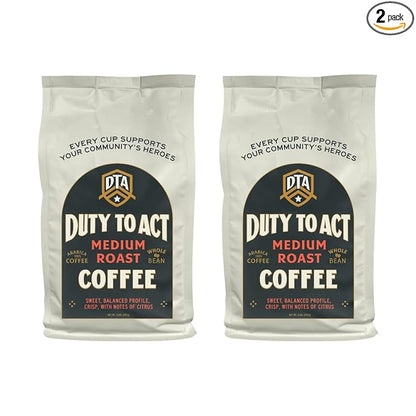 Duty to Act Medium Roast Whole Bean Coffee, 2 lbs (Pack of 2)