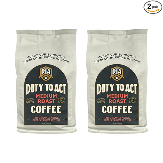 Duty to Act Medium Roast Whole Bean Coffee, 2 lbs (Pack of 2)