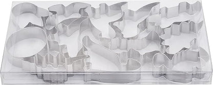Dinosaur Cookie Cutters Set Small Size Stainless Steel Shaped for Kids Birthday Party Supplies,Footprint,Dinosaur Eggs,different dinosaur shapes.