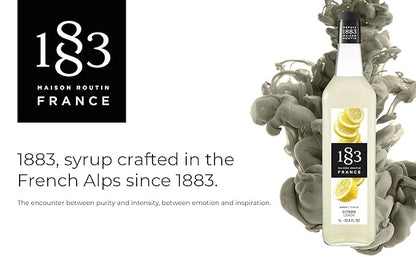 1883 Lemon Syrup for Drinks, Made in France, 1 Liter Plastic Bottle