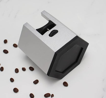 Espresso Tamping Station, Coffee Portafilter Holder, Aluminum Alloy Stand for Most 51mm, 53mm, 54mm, 58mm Coffee Portafilter (Hexagon,Silver)