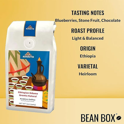 Bean Box Orlando Coffee Sampler, 2-Pack - Roasted by Amrita Certified Pure, Gourmet Arabica Coffee, Variety Pack - Whole Bean