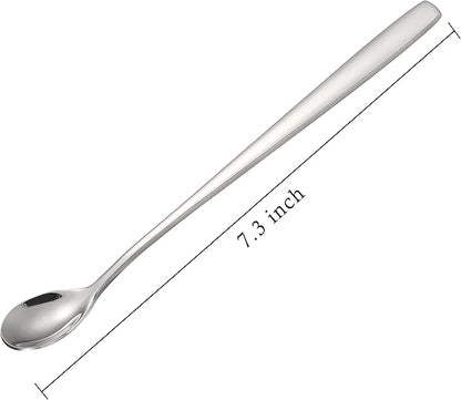 Stainless Steel Iced Tea Spoons Set of 6 Cocktail stir sticks Spoons Bar Spoon for Cold Drinks