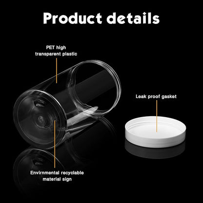 Patelai 4 Pieces Round Wide-mouth Leak Proof Plastic Container Jars with Lids for Travel Storage Makeup Beauty Products Face Creams Oils Salves Ointments DIY Making(12 Ounce,White)