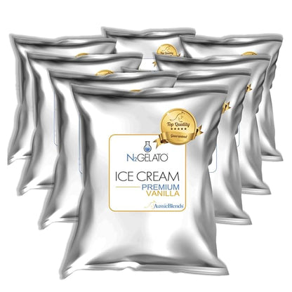 AussieBlends Premium Vanilla Ice Cream Mix For Soft Serve, Rolled Ice Cream, Gelato, Liquid Nitrogen, 8-Pack, Imported, Uncomparable creaminess.