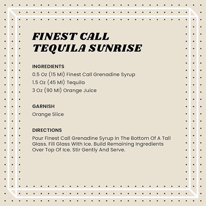 Finest Call Premium Grenadine Syrup Drink Mix, 1 Liter Bottle (33.8 Fl Oz)